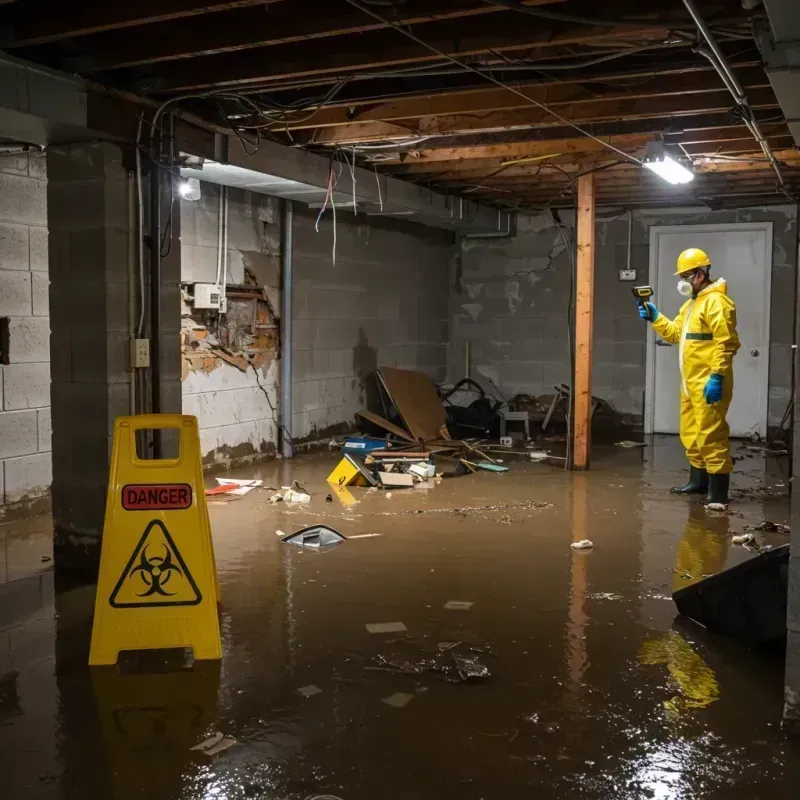 Flooded Basement Electrical Hazard in Bainbridge, OH Property