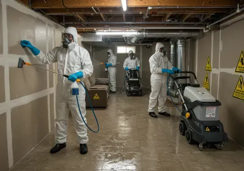 Basement Moisture Removal and Structural Drying process in Bainbridge, OH